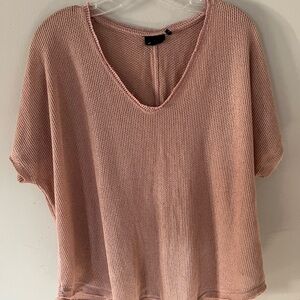 Urban Outfitters Blush Knit V-Neck Tee
